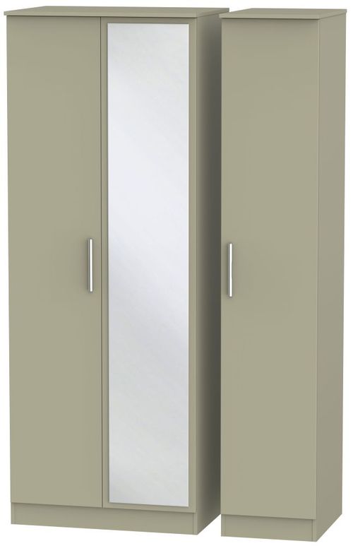 Contrast Mushroom 3 Door Triple Wardrobe - 1 Mirror