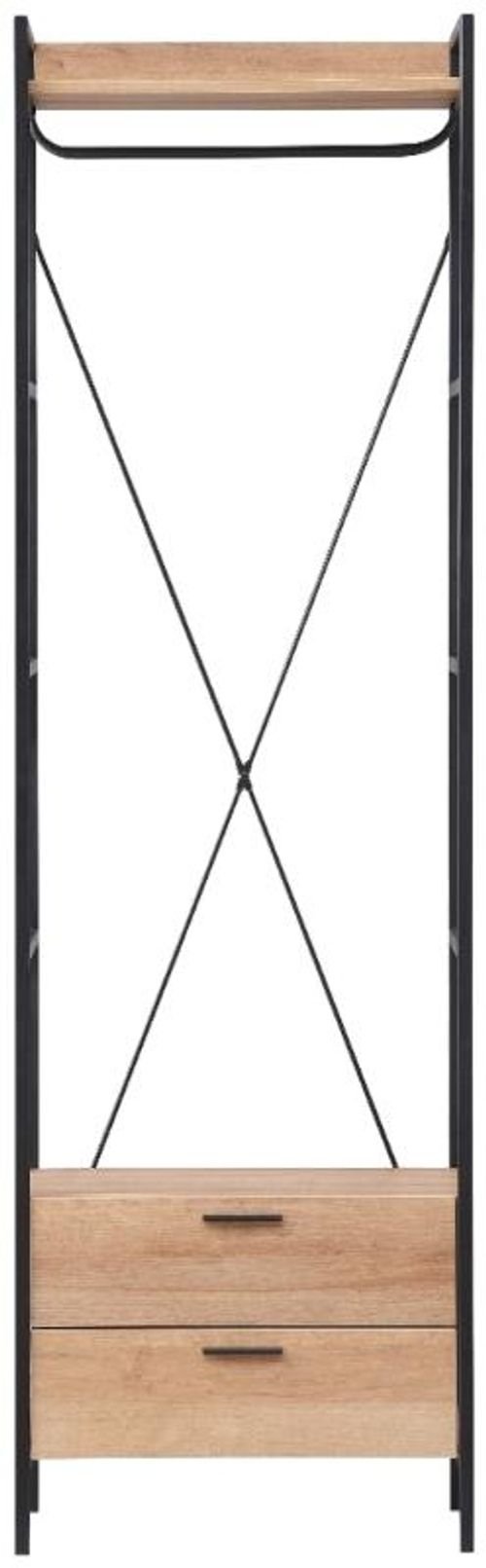 Craven Light Oak 2 Drawer Open Wardrobe 