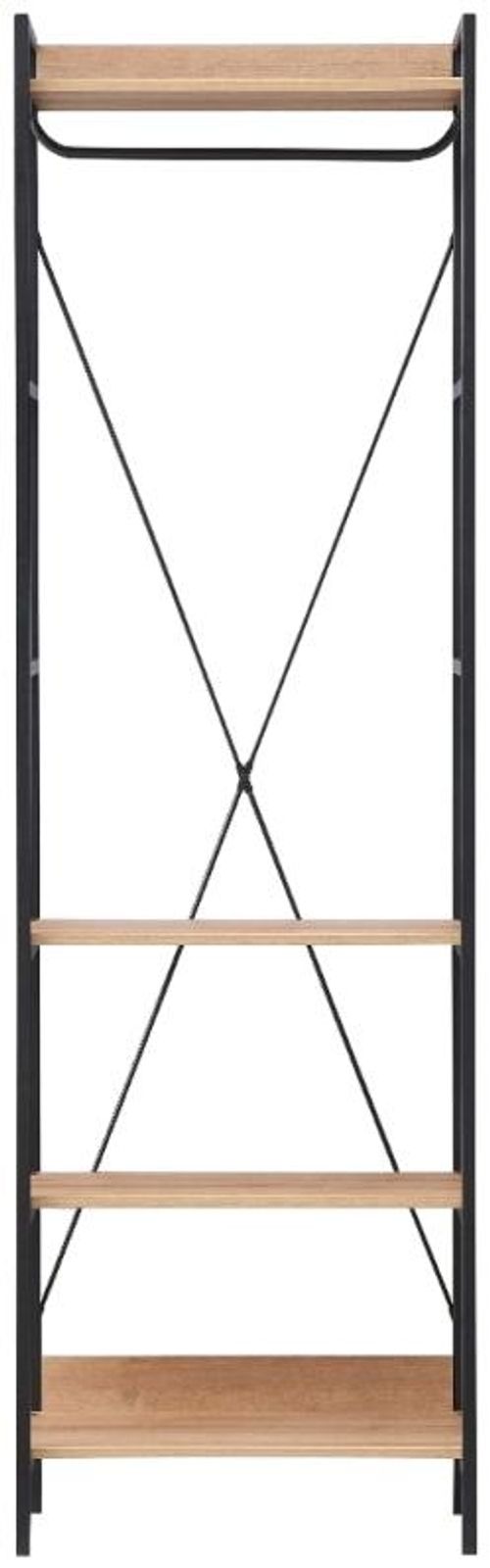 Craven Light Oak 4 Shelves Narrow Open Wardrobe