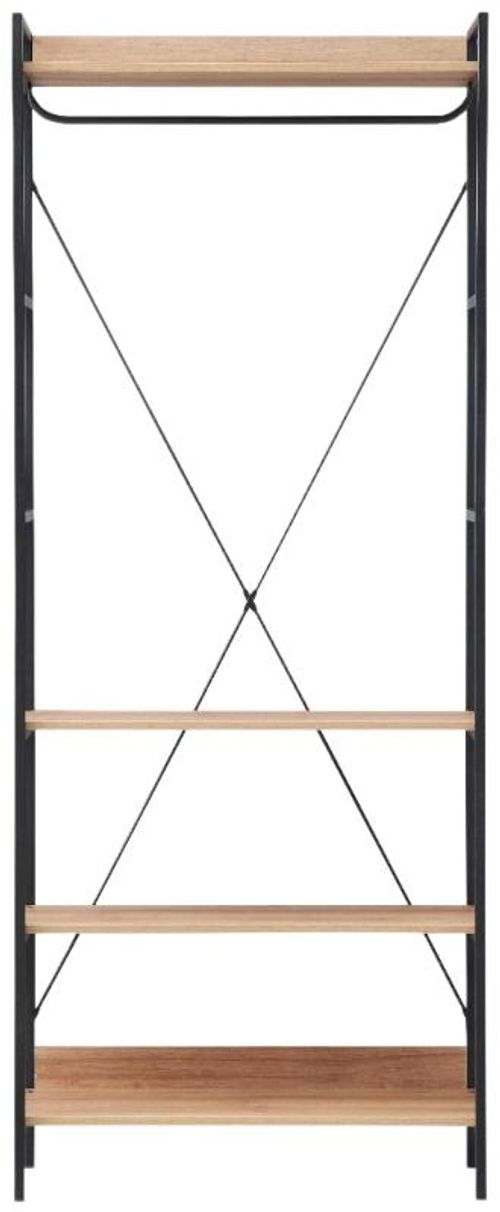 Craven Light Oak 4 Shelves Wide Open Wardrobe