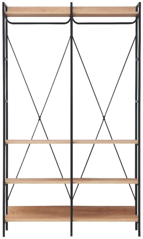 Craven Light Oak 8 Shelves Open Wardrobe