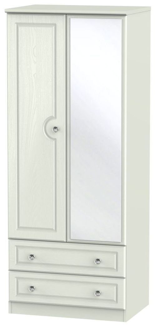 Crystal Cashmere 2 Door 2 Drawer Mirror Wardrobe - 1 Mirror