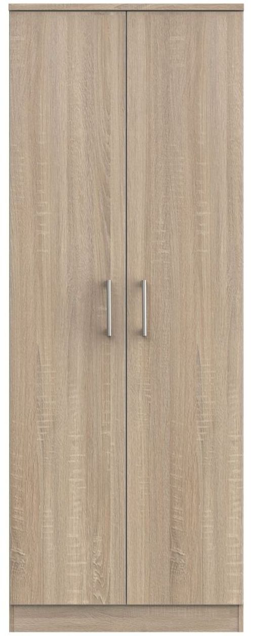 Devon Oak Effect 2 Door Plain Tall Wardrobe