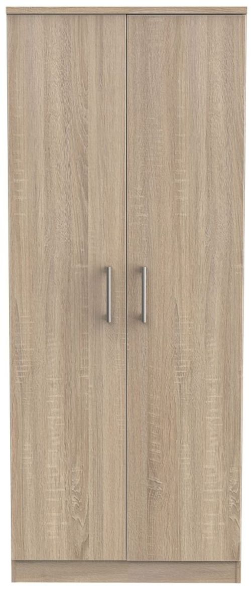 Devon Oak Effect 2 Door Plain Wardrobe