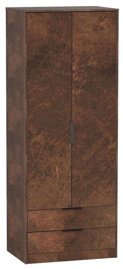 Diego Copper 2 Drawer Tall Wardrobe