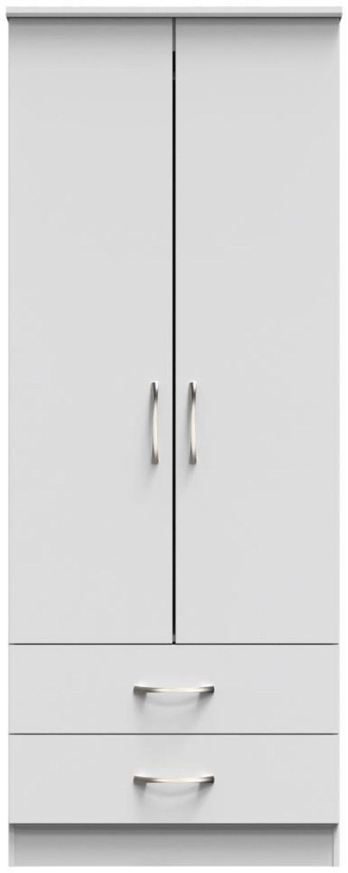 Eve Grey 2 Door 2 Drawer Double Tall Wardrobe