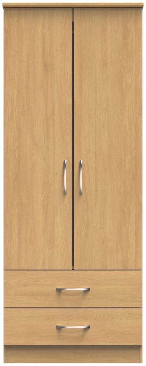 Eve Oak Effect 2 Door 2 Drawer Double Wardrobe