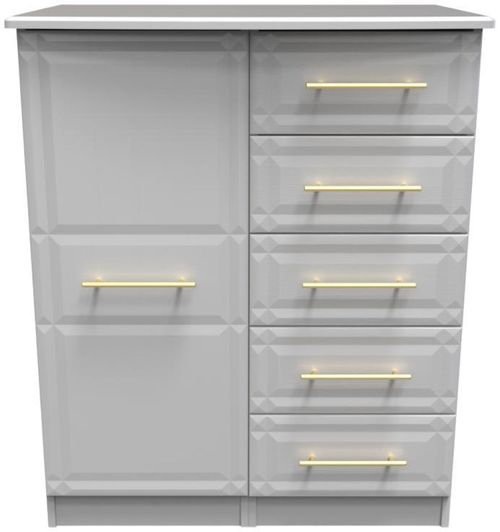 Faye Grey 1 Door Midi Wardrobe