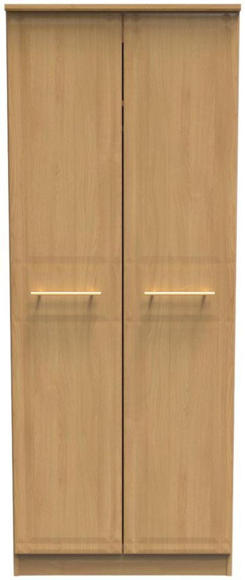 Faye Oak Effect 2 Door Plain Tall Wardrobe