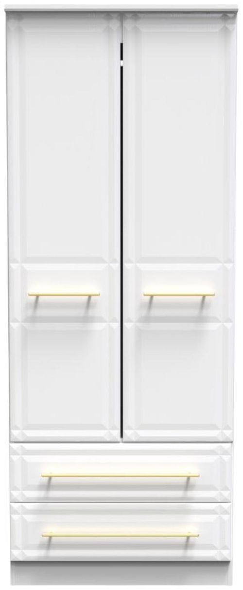 Faye White 2 Door 2 Drawer Double Wardrobe