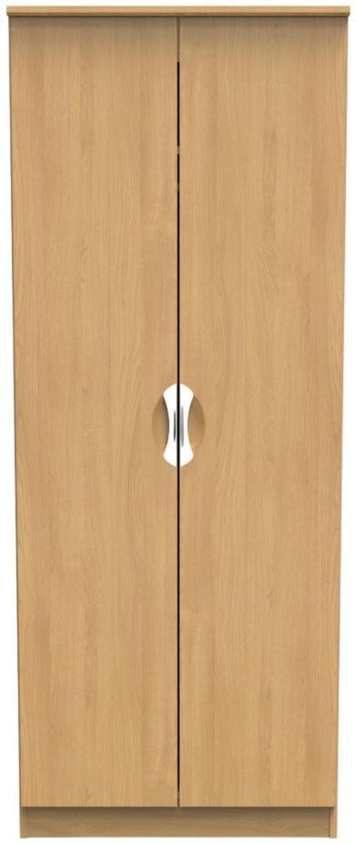 Flora Oak Effect 2 Door Plain Tall Wardrobe