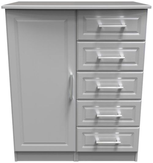 Gina Grey Ash 1 Door Midi Wardrobe