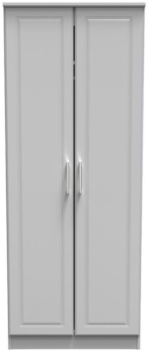Gina Grey Ash 2 Door Plain Tall Wardrobe