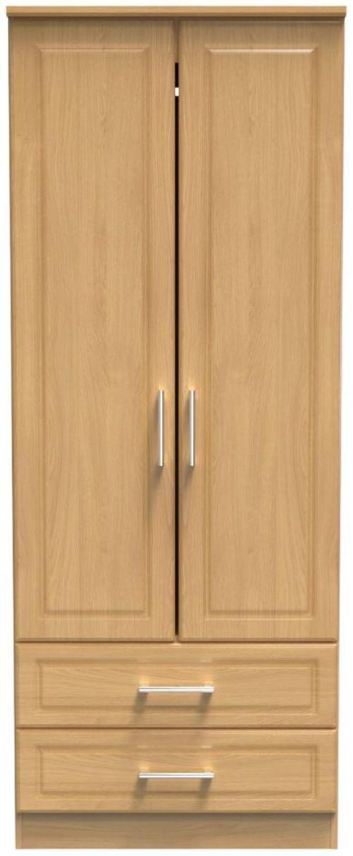 Gina Oak Effect 2 Door 2 Drawer Double Wardrobe