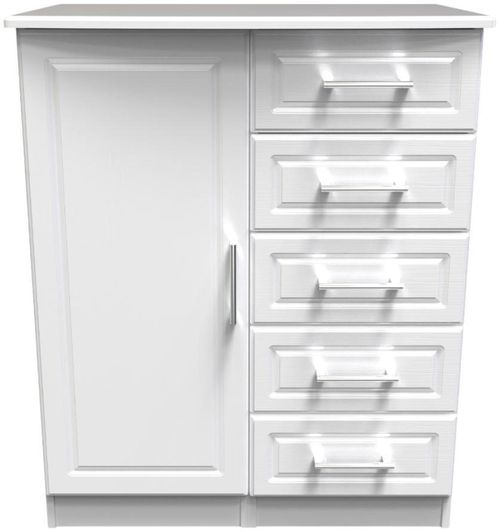 Gina White 1 Door Midi Wardrobe