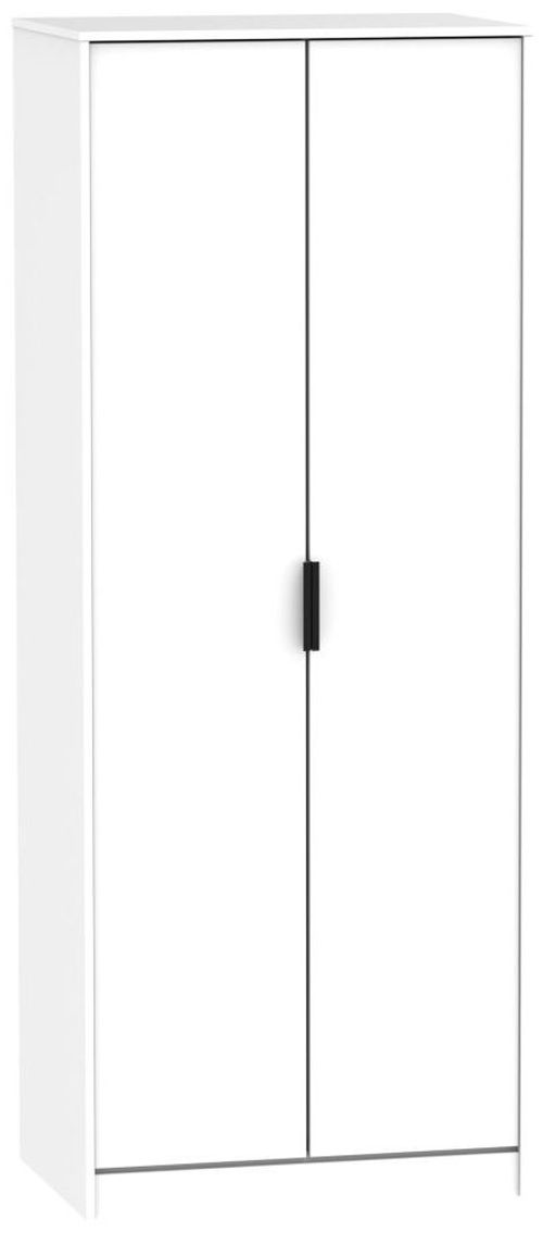 Hong Kong White 2 Door Plain Tall Wardrobe