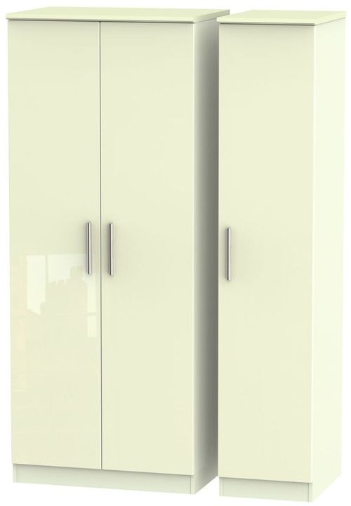 Knightsbridge Wardrobe - 3 Door - Triple - Cream Gloss