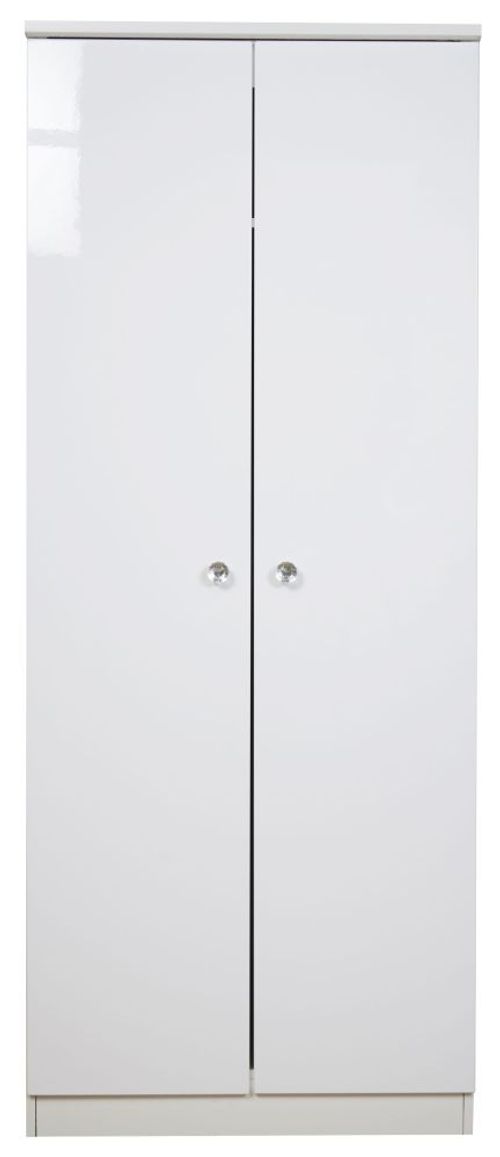 Lumiere White 2 Door Plain Wardrobe
