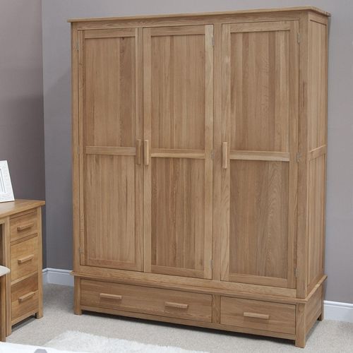 Opus Wardrobe - 3 Door - 2 Drawer - Oak