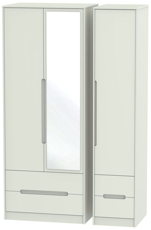 Monaco Cashmere 3 Door Tall Combi Wardrobe - 1 Mirror