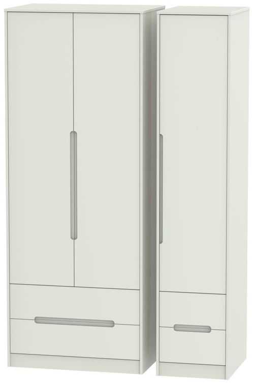 Monaco Cashmere 3 Door Tall Triple Wardrobe - 4 Drawers