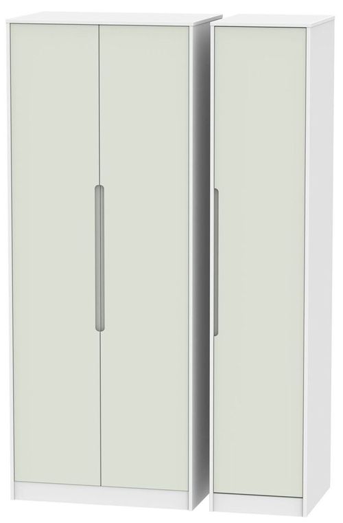 Monaco Cashmere and White 3 Door Tall Triple Wardrobe