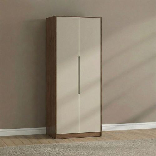 Monaco Wardrobe - 2 Door - Plain - Tall - Cashmere and Carini Walnut