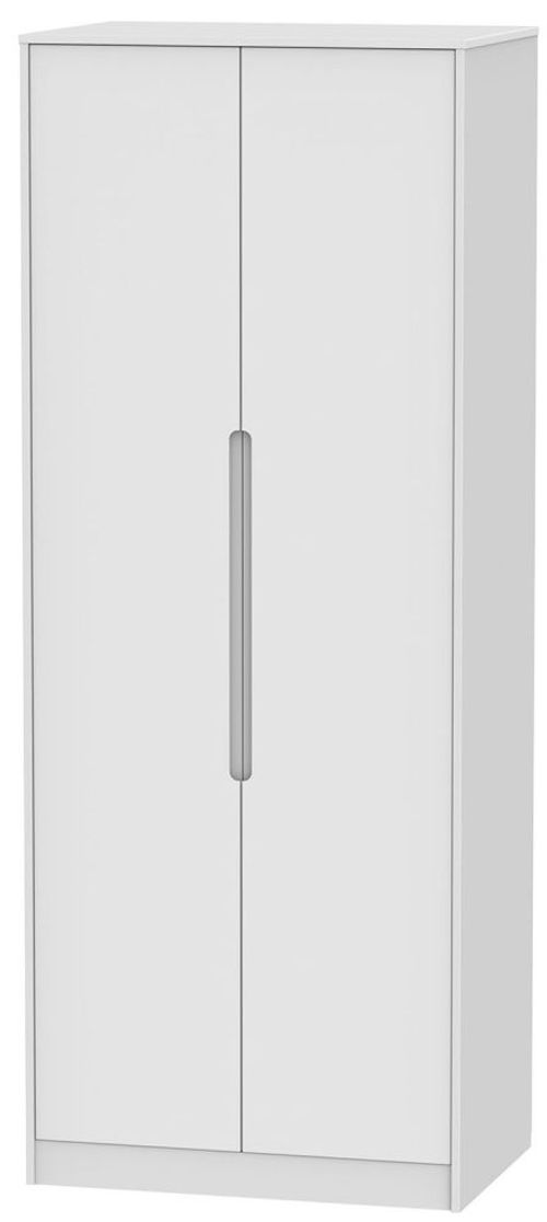 Monaco White 2 Door Plain Tall Wardrobe