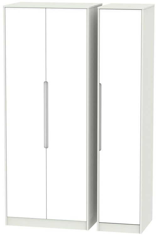 Monaco White and Cashmere 3 Door Tall Triple Wardrobe