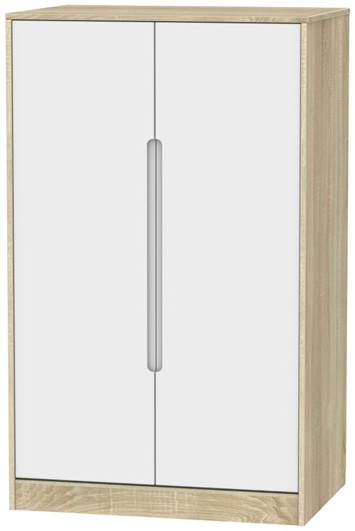 Monaco White and Oak Effect Midi Wardrobe