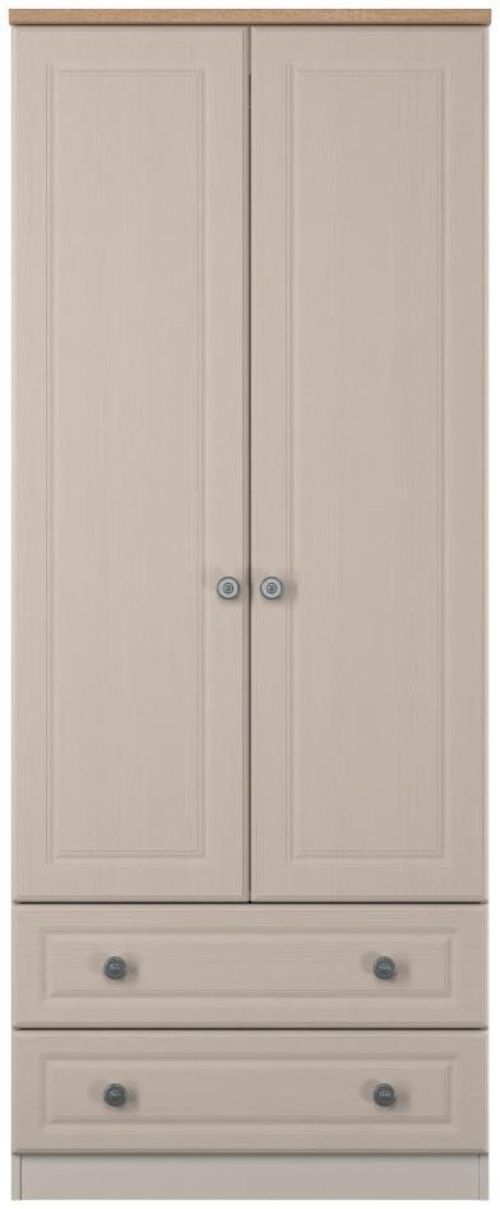 Norfolk Cashmere and Oak Effect 2 Door 2 Drawer Double Wardrobe