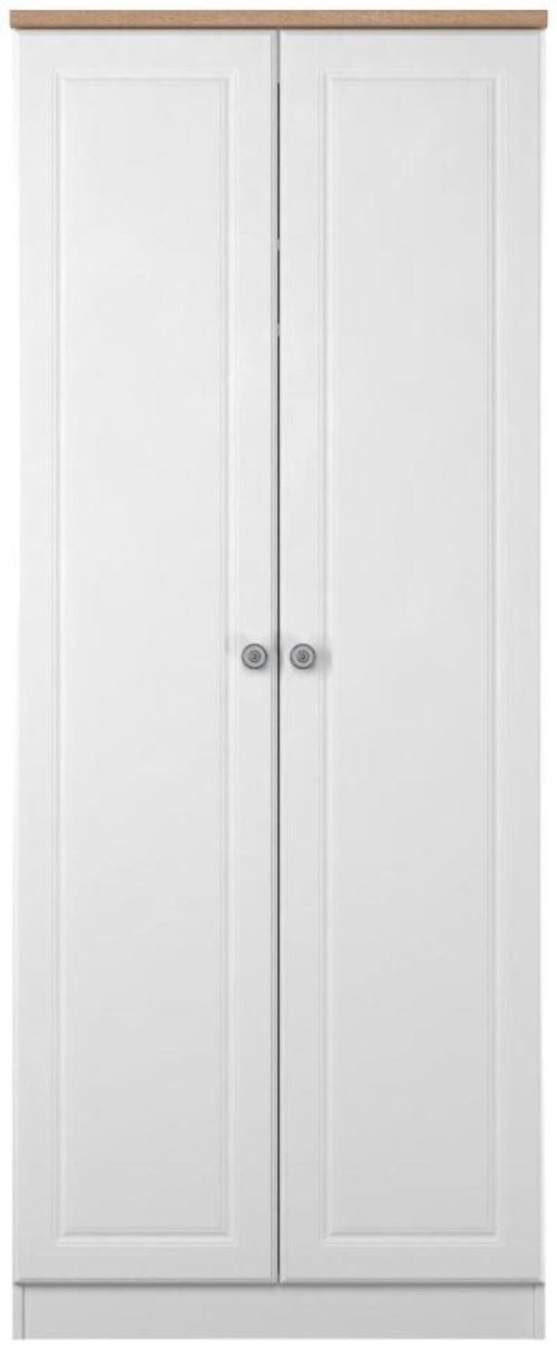 Norfolk White and Oak Effect 2 Door Plain Wardrobe
