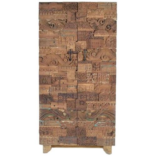 Omao Carved Mango Wood - 2 Door Wardrobe