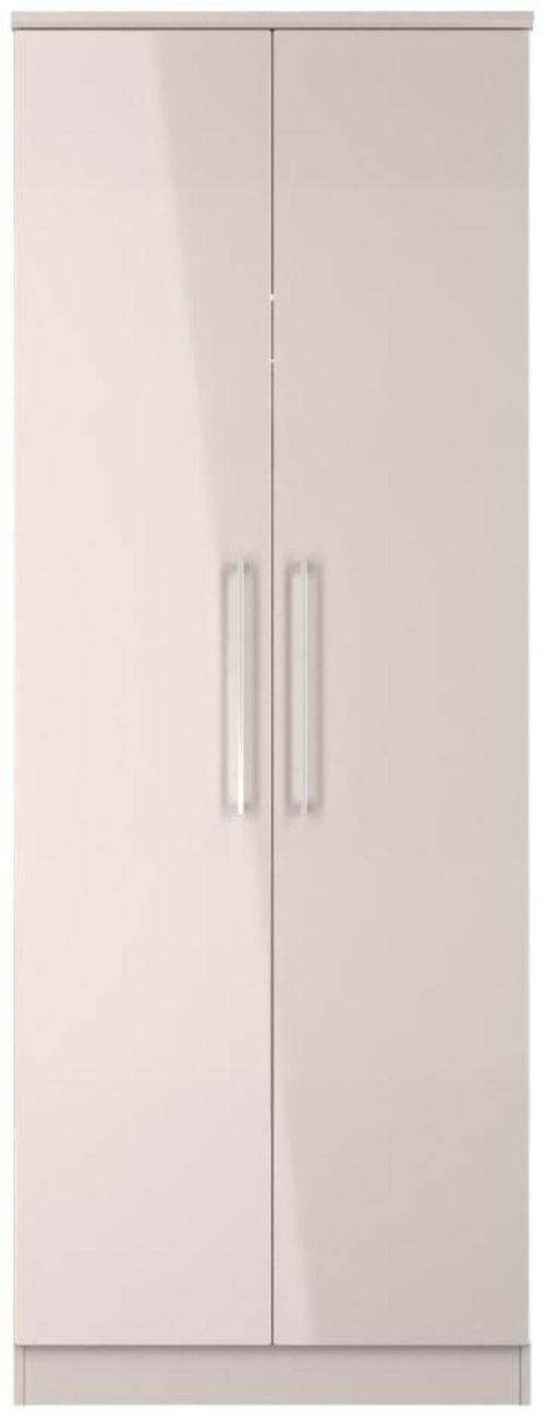 Paris Cashmere Gloss 2 Door Plain Tall Wardrobe