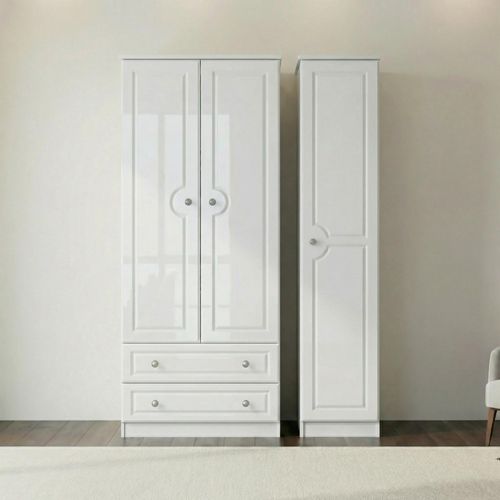 Pembroke Wardrobe - 3 Door - LHF 2 Drawers - Triple - White