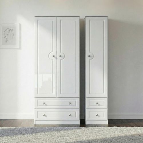 Pembroke Wardrobe - 3 Door - 4 Drawers - Triple - White Gloss