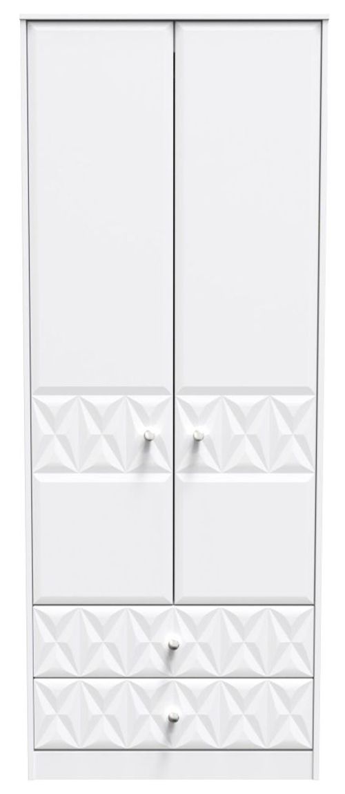 Pixel White 2 Door 2 Drawer Combi Wardrobe