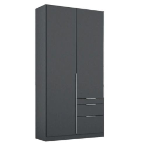 Rauch Alabama 91cm 2 Door Wardrobe with Drawer - Metallic Dark Grey