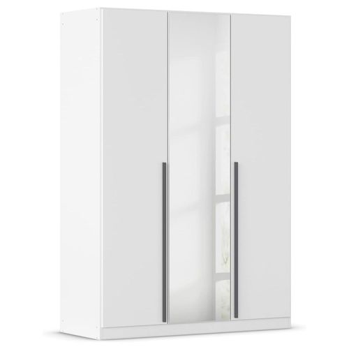 Rauch Alba 136cm 3 Door Mirror Wardrobe - White Gloss