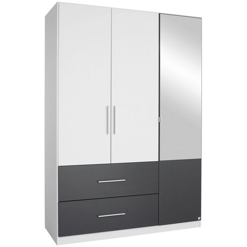 Rauch Alvor 136cm 3 Door Combi Wardrobe - Alpine White and Metallic Dark Grey