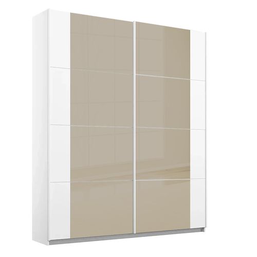 Rauch Artemis 181cm 2 Door Sliding Wardrobe - Alpine White and Champagne Glass