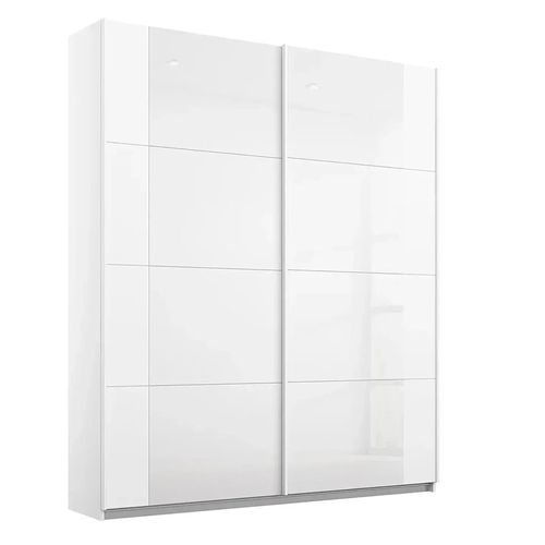 Rauch Artemis 181cm 2 Door Sliding Wardrobe - Alpine White and White Glass