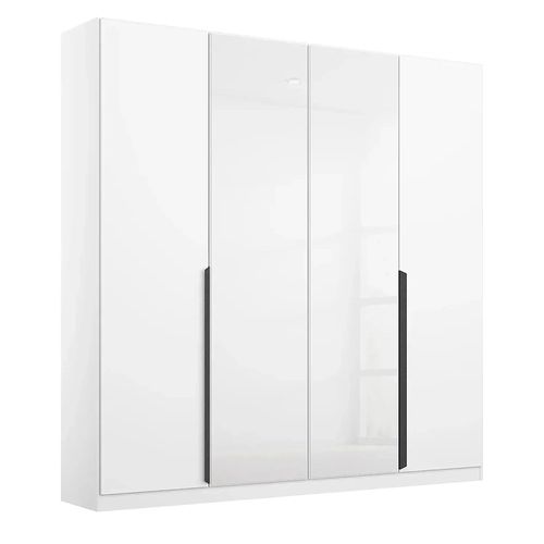 Rauch Artemis 181cm 4 Door Wardrobe - Alpine White and White Glass