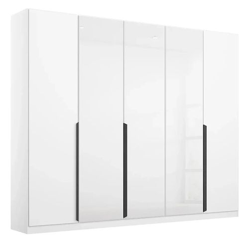 Rauch Artemis 226cm 5 Door Wardrobe - Alpine White and White Glass