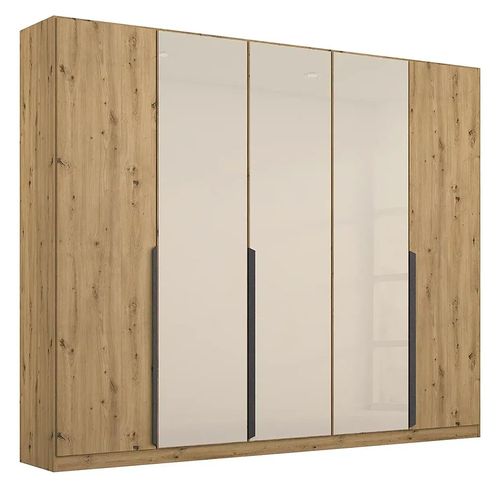 Rauch Artemis 226cm 5 Door Wardrobe - Artisan Oak and Champagne Glass