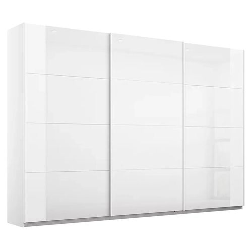 Rauch Artemis 271cm 3 Door Sliding Wardrobe - Alpine White and White Glass