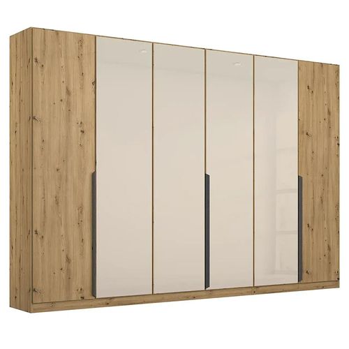 Rauch Artemis 271cm 6 Door Wardrobe - Artisan Oak and Champagne Glass