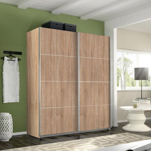Rauch Belluno 181cm 2 Door Sliding Wardrobe - Sonoma Oak