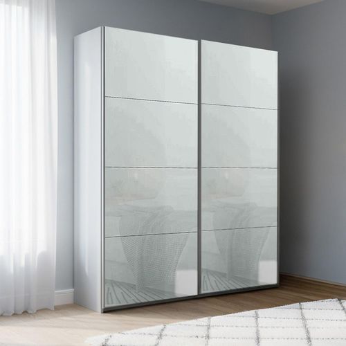Rauch Beluga Extra 137cm 2 Door Sliding Wardrobe - Silk Grey and Silk Grey Glass