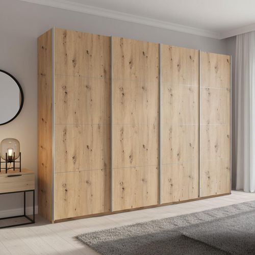 Beluga Extra Sliding Wardrobe - 271cm - 4 Door - Artisan Oak